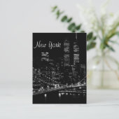 New York City Night Postcard Postkarte (Stehend Vorderseite)