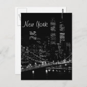 New York City Night Postcard Postkarte (Vorne/Hinten)