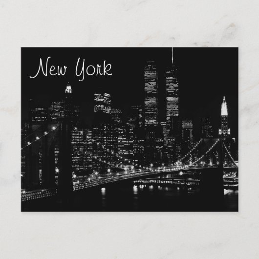 New York City Night Postcard Postkarte (Vorderseite)