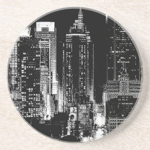 New York City Night Sandstein Untersetzer