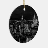 New York City Night Skyline Keramikornament (Rechts)