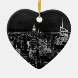 New York City Night Skyline Keramikornament