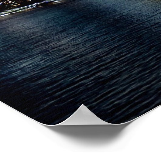 New York City Night Skyline Poster (Ecke)