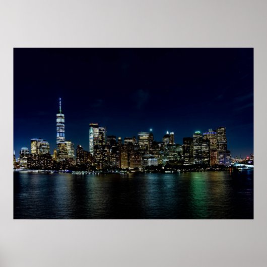 New York City Night Skyline Poster (Vorne)