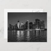 New York City Night Skyline Postkarte (Vorne/Hinten)