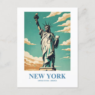 New York City Nostalgic Travel Art Postkarte