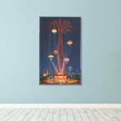 New York City, NY - Fallschirmspringen auf der Wel Leinwanddruck (Insitu (Holzboden))