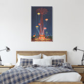 New York City, NY - Fallschirmspringen auf der Wel Leinwanddruck (Insitu (Schlafzimmer))