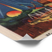 New York City, NY - Fallschirmspringen auf der Wel Poster (Ecke)