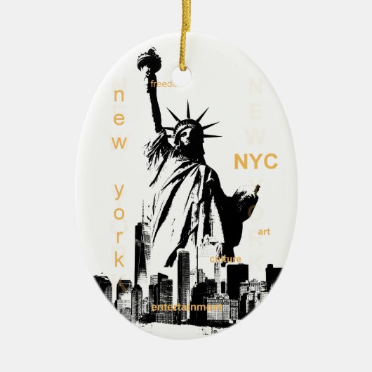 New York City Ny Nyc Statue of Liberty Keramikornament (Vorne)