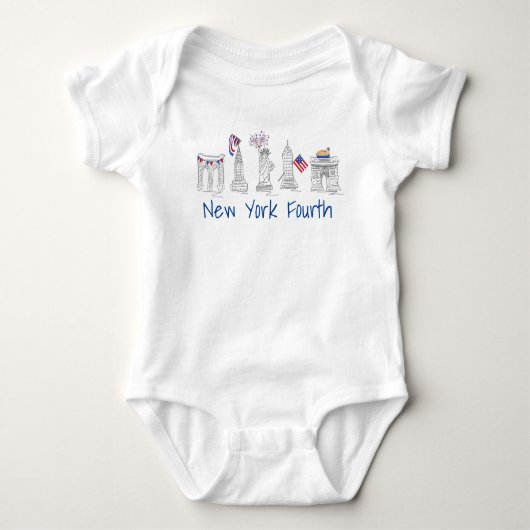 New York City NYC 4. Juli USA Baby Strampler (Vorderseite)