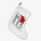 New York City NYC Brooklyn Bridge Bow Chrismas Kleiner Weihnachtsstrumpf (Vorderansicht (hängend))