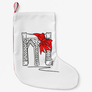 New York City NYC Brooklyn Bridge Bow Chrismas Kleiner Weihnachtsstrumpf