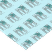 New York City NYC Brooklyn Bridge Hanukkah Holiday Tischdecke (Schrägansicht)