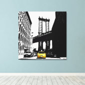 New York City Nyc Brooklyn Bridge Yellow Taxi Leinwanddruck (Insitu (Holzboden))