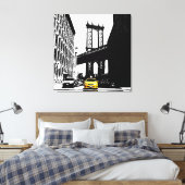 New York City Nyc Brooklyn Bridge Yellow Taxi Leinwanddruck (Insitu (Schlafzimmer))