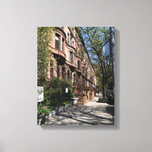 New York City NYC Brownstones Foto Leinwand