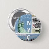 New York City Nyc Button (Vorne & Hinten)