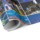 New York City NYC Collage Foto City City Geschenkpapier (Rolleneckpunkt)