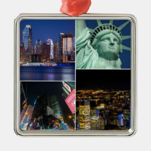 New York City NYC Collage Foto City City Ornament Aus Metall