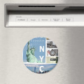 New York City Nyc Elegant Modern Template Circle Magnet (In Situ (Geschirrspüler))
