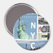 New York City Nyc Elegant Modern Template Circle Magnet (Vorderseite/Rückseite)