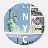 New York City Nyc Elegant Modern Template Circle Magnet (Vorne)