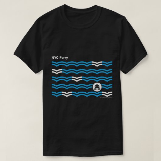 New York City NYC Ferry Waves Sweatshirt T-Shirt (Design vorne)