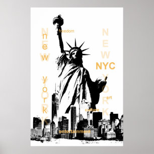 New York City nyc Freiheitsstatue Popkunst Poster