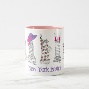 New York City NYC Happy Easter Holiday Parade Zweifarbige Tasse
