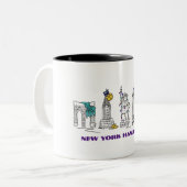 New York City NYC Happy Hanukkah Chanukah Holiday Zweifarbige Tasse (Vorderseite Links)