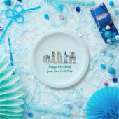New York City NYC Happy Hanukkah Jewish Holiday Pappteller (Party)