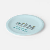 New York City NYC Happy Hanukkah Jewish Holiday Pappteller (Schrägansicht)