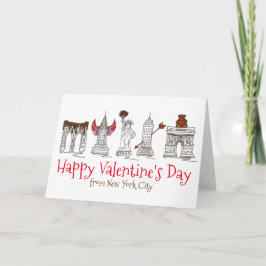 New York City NYC Happy Valentine's Day Card Feiertagskarte