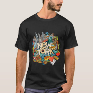New York City Nyc Ikonische Skyline Große Geschenk T-Shirt