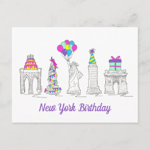 New York City NYC Landmarks Geburtstagsfeier Postkarte