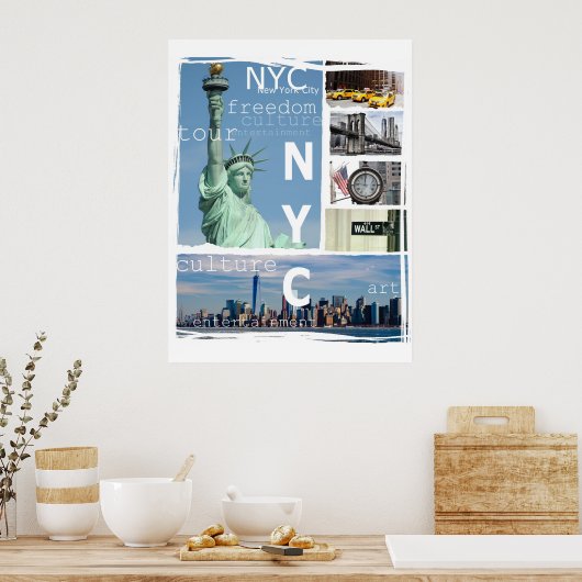 New York City Nyc Manhattan Liberty Statue Ny Poster (Küche)