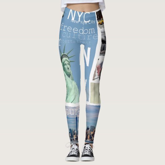 New York City Nyc Pop Art Leggings (Vorderseite)