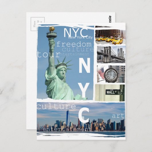 New York City Nyc Postkarte (Vorne/Hinten)