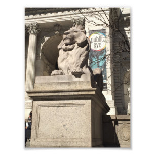 New York City NYC Public Library Lion Statue Fotodruck