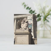 New York City NYC Public Library Lion Statue Postkarte (Stehend Vorderseite)