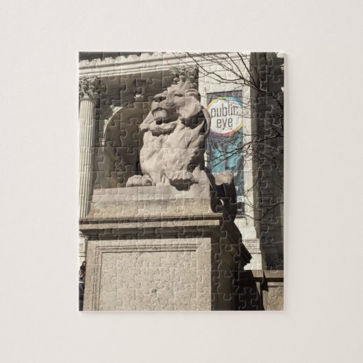New York City NYC Public Library Lion Statue Puzzle (Vertikal)