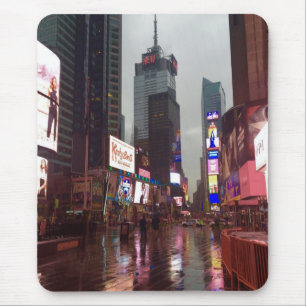 New York City NYC Rainy Times Square Foto Mousepad