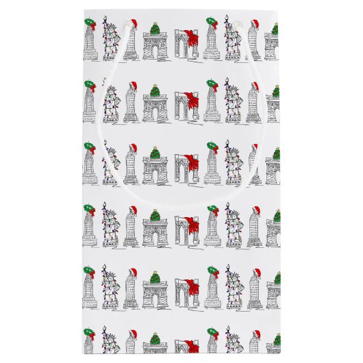 New York City NYC Sehenswürdigkeiten Weihnachten W Kleine Geschenktüte (Rückseite)