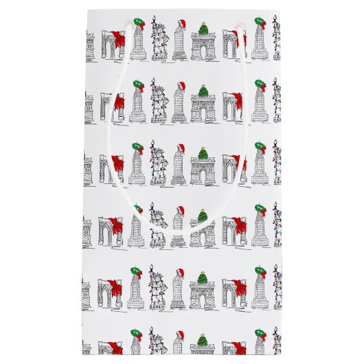 New York City NYC Sehenswürdigkeiten Weihnachten W Kleine Geschenktüte (Vorderseite)