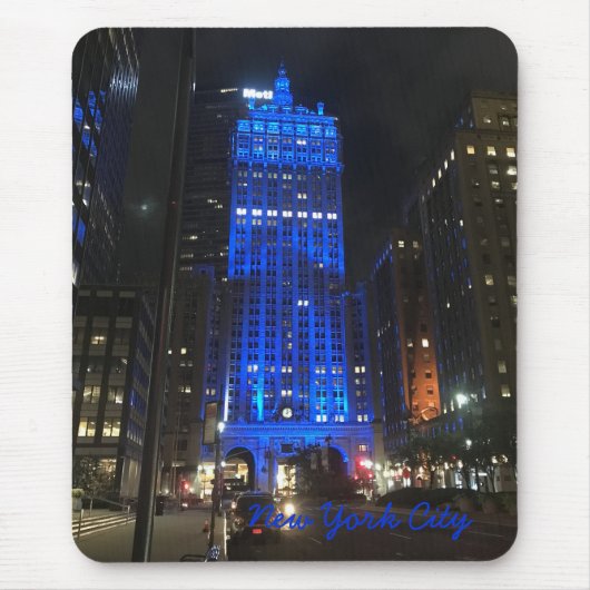 New York City NYC Skycraper Architecture Night Mousepad (Vorne)