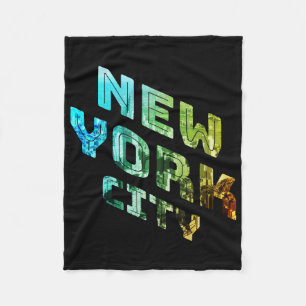 New York City NYC Skyline Downtown Manhattan Metro Fleecedecke