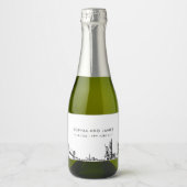 New York City NYC Skyline Mini Schaumweinetikett (Vorderseite)