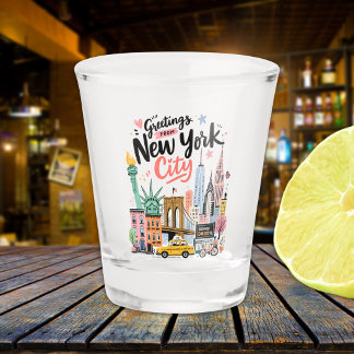 New York City NYC Skyline Souvenir Schnapsglas