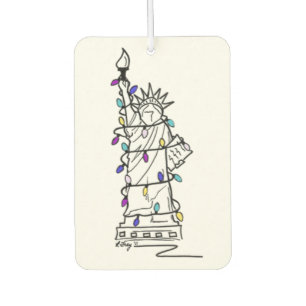 New York City NYC Statue of Liberty Holiday Lights Autolufterfrischer